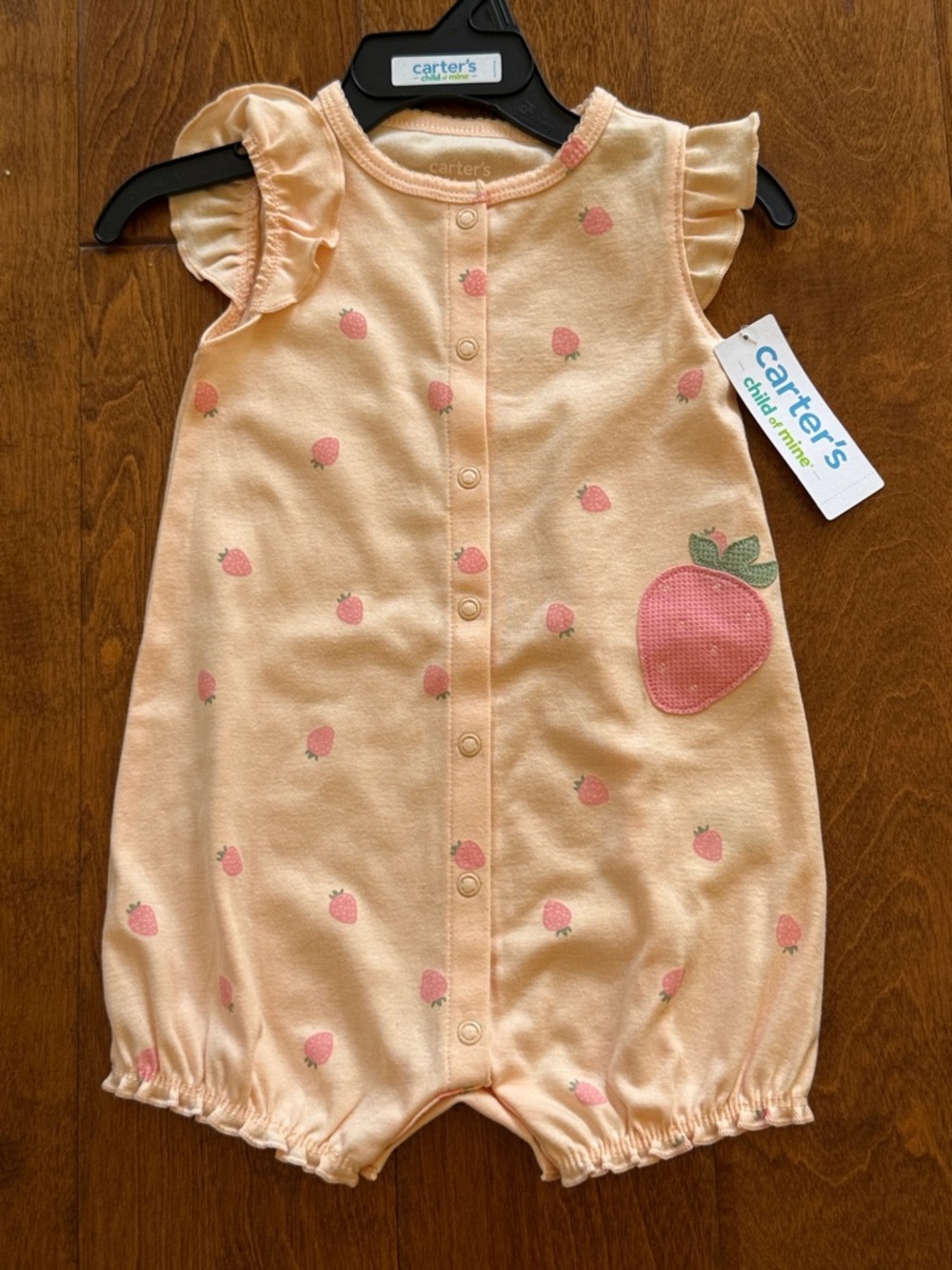 NWT 24months Carter's Peach Strawberry Bubble Romper